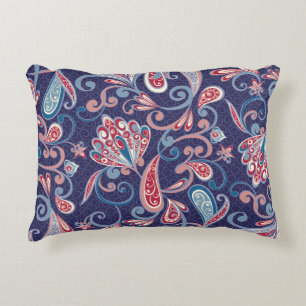 Ethnic Floral: Abstract Oriental Seamless. Decorative Cushion