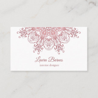 ethnic floral  coral mandala. business card