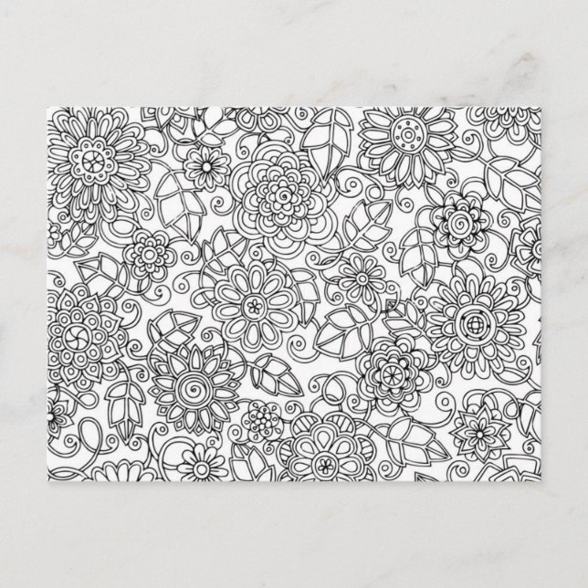 Ethnic Floral Doodle Postcard (Front)