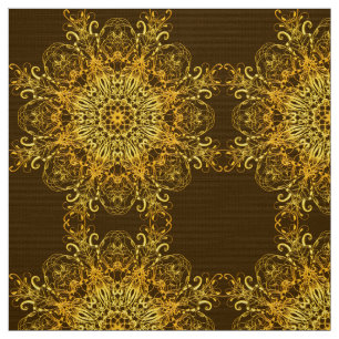 ethnic floral golden pattern fabric