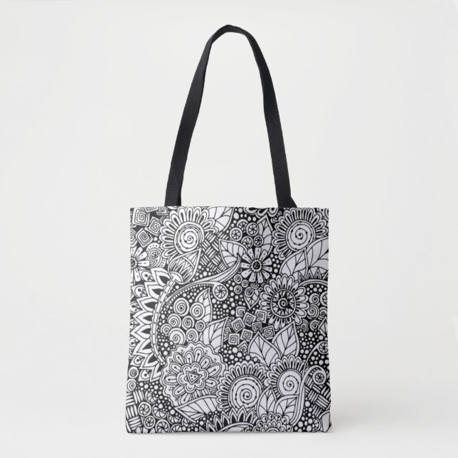 Ethnic Floral Inspired 2 Tote Bag (Front)