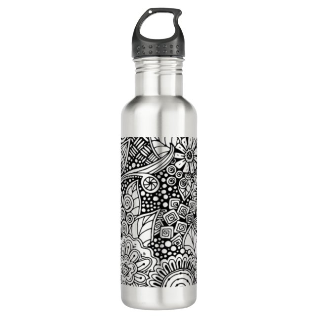 Ethnic Floral Inspired 710 Ml Water Bottle (Front)