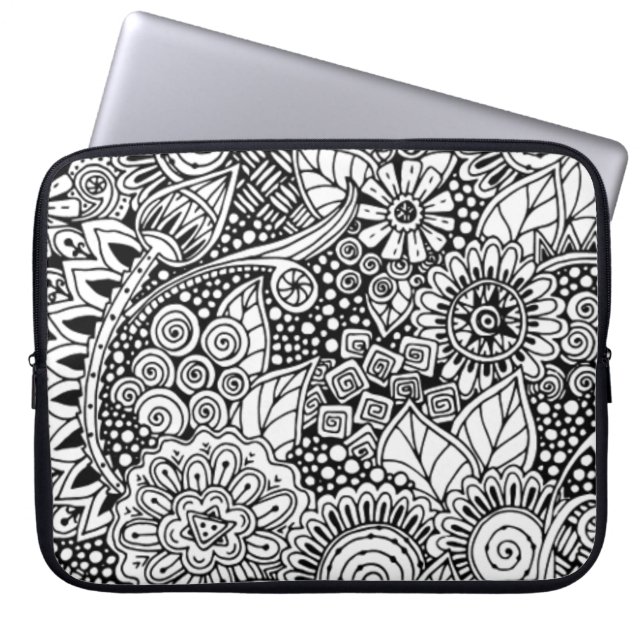 Ethnic Floral Inspired Laptop Sleeve (Front)