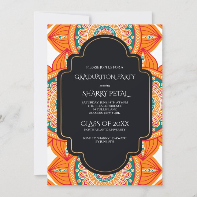 Ethnic Floral Invitation (Front)
