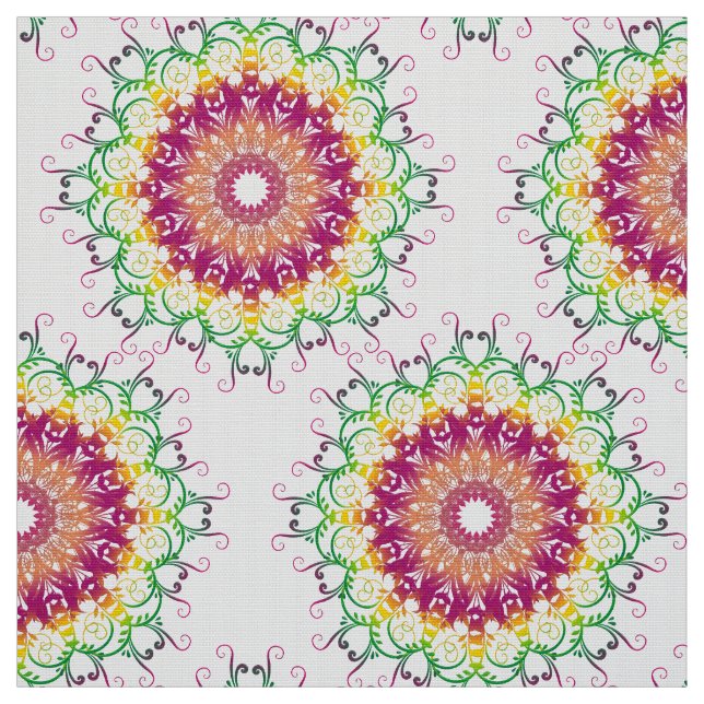 Ethnic floral mandala. fabric (Swatch)