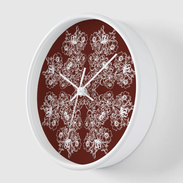 Ethnic floral mandala. Floral Crown Clock (Angle)