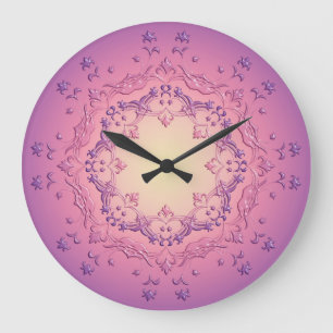 Ethnic floral mandala. large clock
