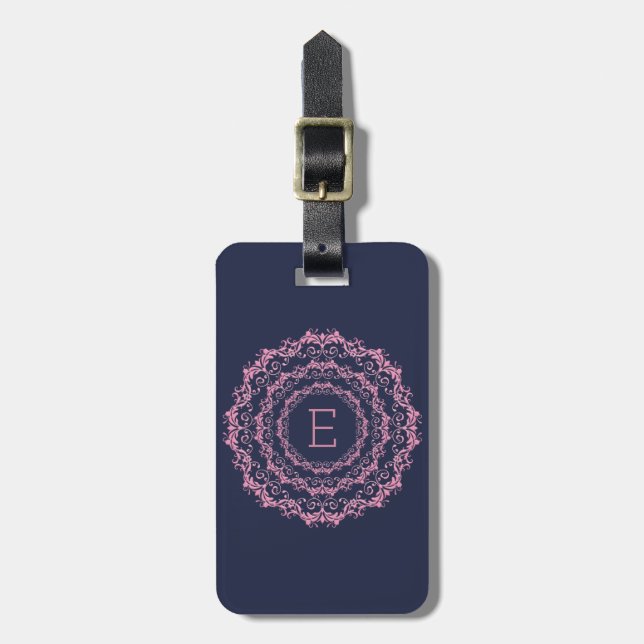 Ethnic floral mandala. luggage tag (Front Vertical)