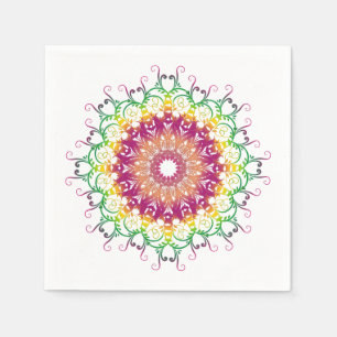 Ethnic floral mandala. napkin