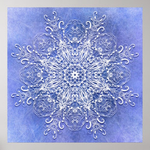 Ethnic floral mandala on grunge background. poster