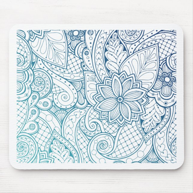 Ethnic floral Mandala pattern Mouse Mat (Front)