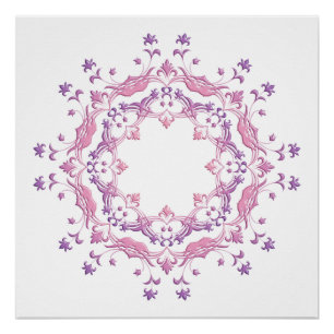 Ethnic floral mandala. poster