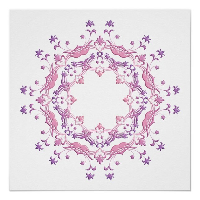 Ethnic floral mandala. poster (Front)