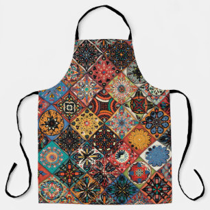 Ethnic floral mandala seamless pattern. Colourful  Apron