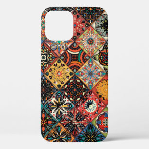 Ethnic floral mandala seamless pattern. Colourful  iPhone 12 Case