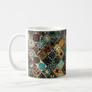 Ethnic floral mandala seamless pattern. Colourful Coffee Mug