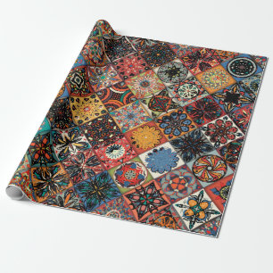 Ethnic floral mandala seamless pattern. Colourful  Wrapping Paper
