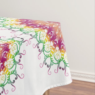 Ethnic floral  mandala tablecloth