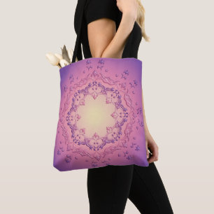 Ethnic floral mandala tote bag