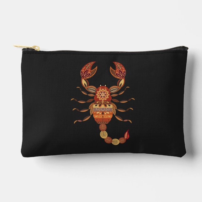 Ethnic Floral Scorpion Accessory Pouch (Front)
