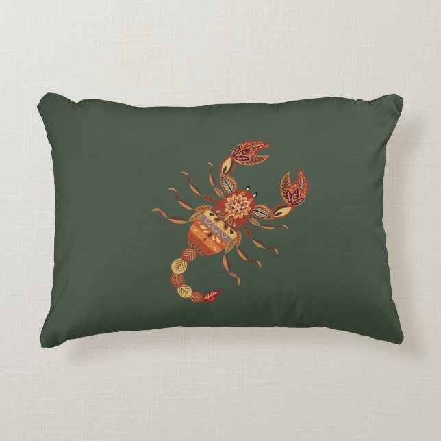 Ethnic Floral Scorpion Decorative Cushion (Front)