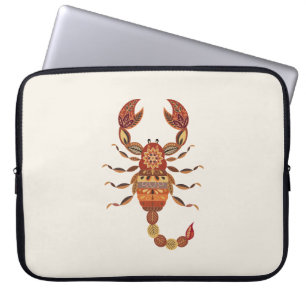 Ethnic Floral Scorpion Laptop Sleeve