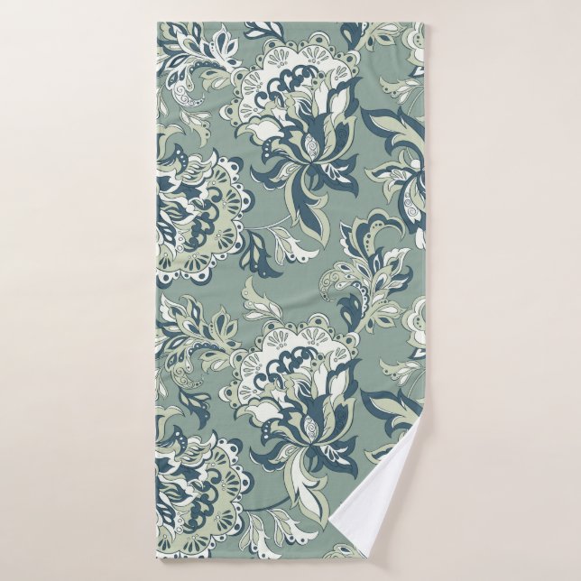 ethnic floral seamless pattern. folkloric batik or bath towel (Bath Towel)