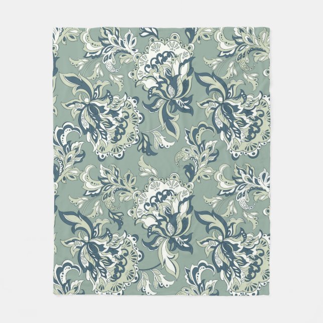 ethnic floral seamless pattern. folkloric batik or fleece blanket (Front)