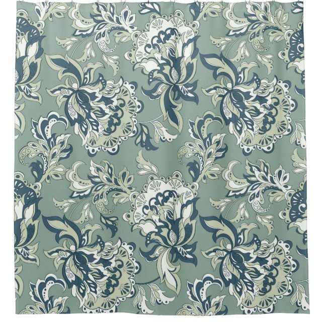ethnic floral seamless pattern. folkloric batik or shower curtain (Front)