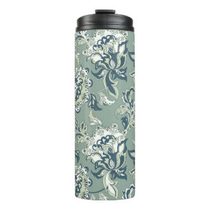 ethnic floral seamless pattern. folkloric batik or thermal tumbler