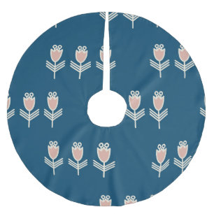Ethnic Floral: Vintage Decorative Ornament Brushed Polyester Tree Skirt