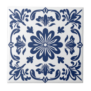  Ethnic folk ceramic tile in talavera style