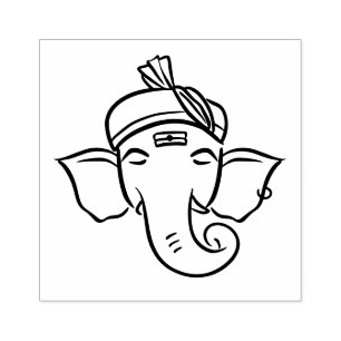 Ethnic Ganesha Indian God Drawing Rubber Stamp