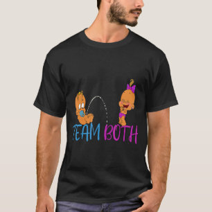 Ethnic Gender Reveal Party Team Both Black Baby Sh T-Shirt