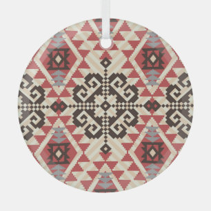 Ethnic Geometric: Abstract Seamless Glass Tree Decoration
