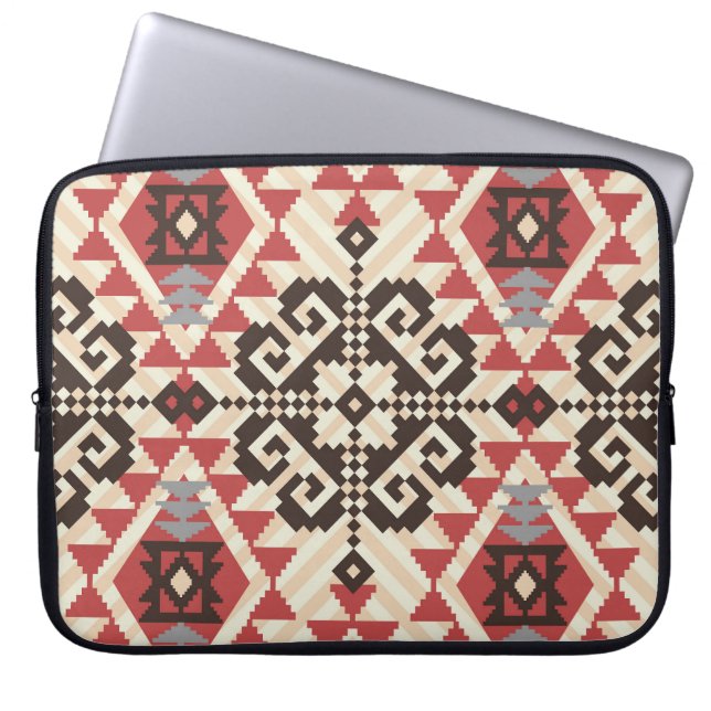 Ethnic Geometric: Abstract Seamless Laptop Sleeve (Front)
