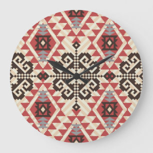 Ethnic Geometric: Abstract Seamless Large Clock