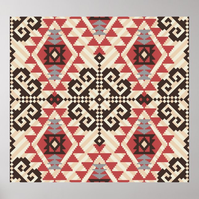Ethnic Geometric: Abstract Seamless Poster (Front)