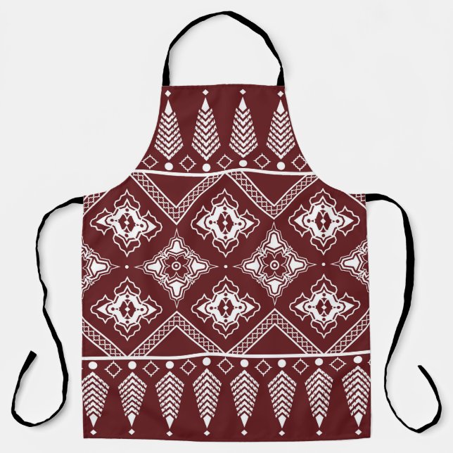 Ethnic Geometric Asian Style Pattern Apron (Front)