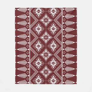 Ethnic Geometric Asian Style Pattern Fleece Blanket