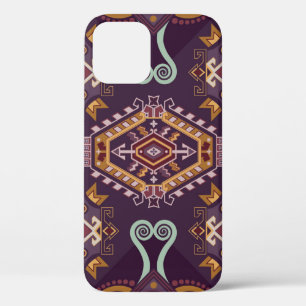 Ethnic Geometric Colourful Seamless Design iPhone 12 Case
