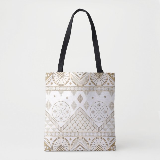 Ethnic Geometric Floral Tribal Seamless Pattern 2 Tote Bag (Front)