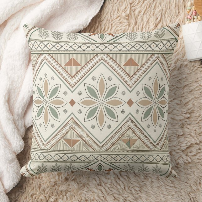 Ethnic Geometric Floral Tribal Seamless Pattern Cushion (Blanket)