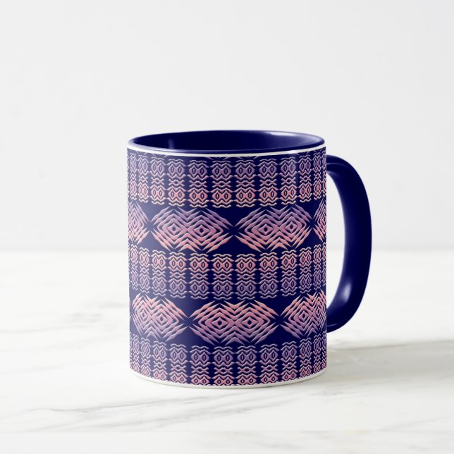 Ethnic Geometric Gradient Pattern Mug (Front Right)