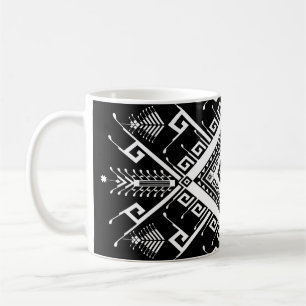 Ethnic geometric Indian border, abstract. Coffee Mug