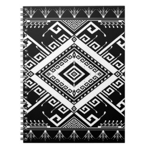 Ethnic geometric Indian border, abstract. Notebook