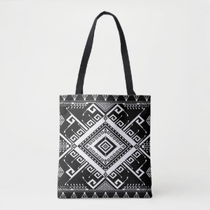 Ethnic geometric Indian border, abstract. Tote Bag