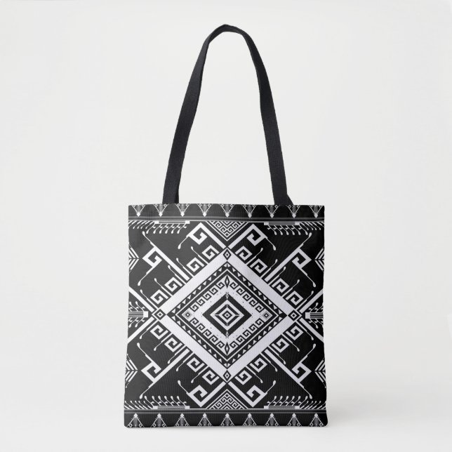 Ethnic geometric Indian border, abstract. Tote Bag (Front)