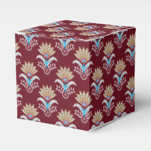 ethnic geometric paisley floral seamless pattern favour box