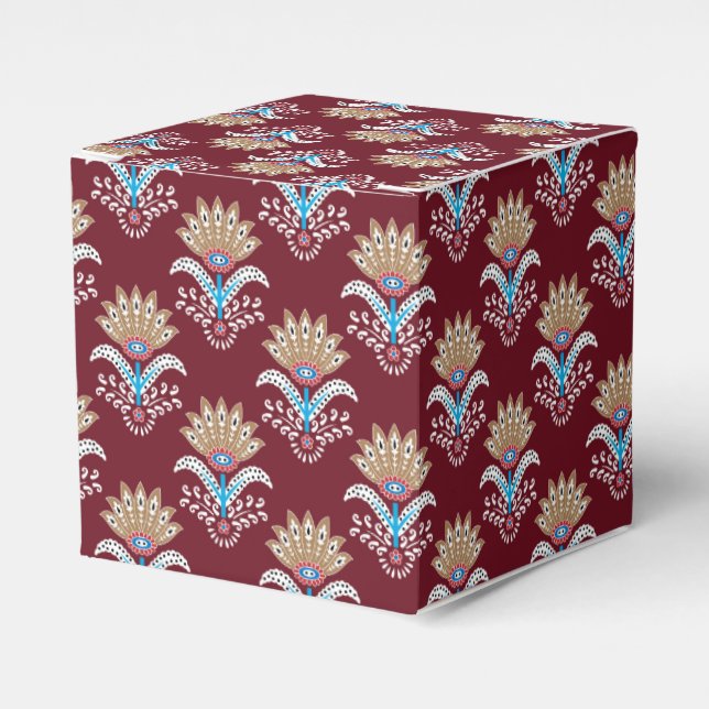 ethnic geometric paisley floral seamless pattern favour box (Front Side)